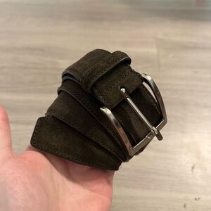 To Boot New York Suede Leather Belt Made in Italy Mens Size 40